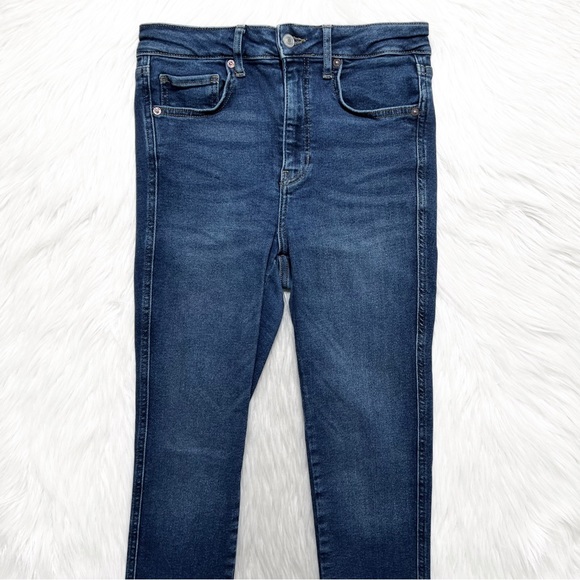 Free People Fringe Hem High Waist Medium Wash Skinny Ankle Jeans - Picture 3 of 11